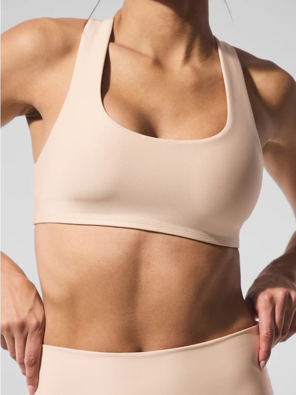ALOyoga Airlift Racerback Bra in Macadamia
